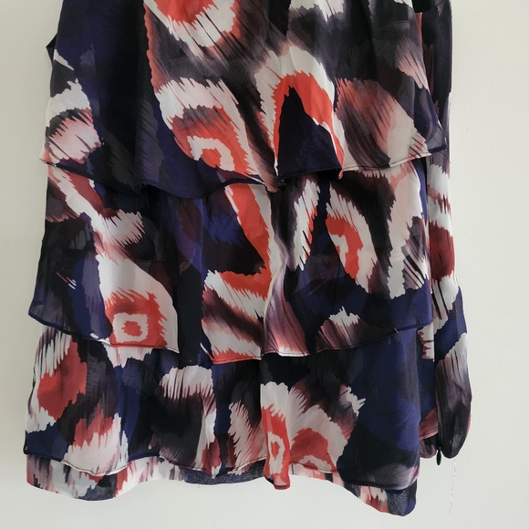 Etcetera 100% Silk Tiered Ruffle Sleeveless Blouse Size 0 - Picture 5 of 7